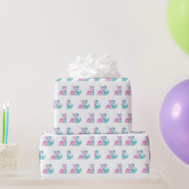 Twin Aqua och Rosa Dinosaur Presentpapper
