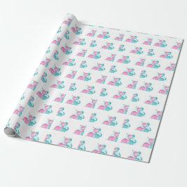 Twin Aqua och Rosa Dinosaur Presentpapper