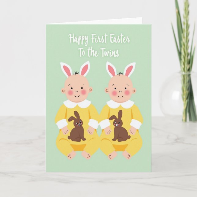 Twin Babies Celebration Card Kort (Framsida)