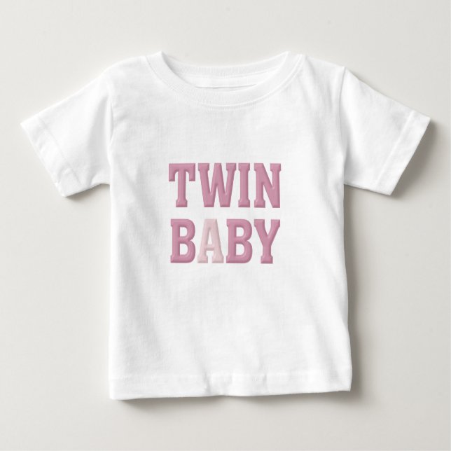 Twin Baby A (Rosa) Tee Shirt (Framsida)