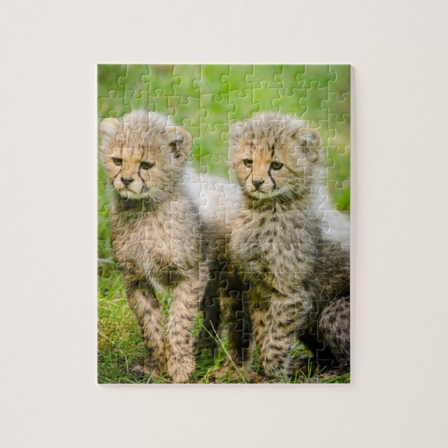 Twin Baby Cheetahs Pussel (Vertikal)