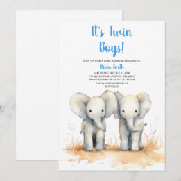 Twin Baby Shower Invitation – Double the Joy Baby  Inbjudningar