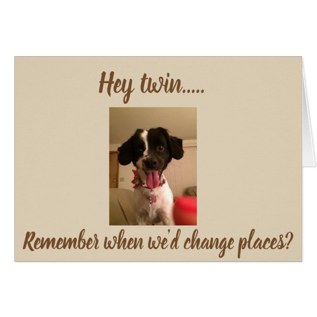 ***TWIN** BIRTHDAY **REMINISCE OM BARN *** HÄLSNINGSKORT (Framsidan Horizontal)