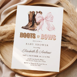 TWIN Boots & Bows Baby Shower Invitation Inbjudningar