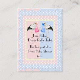 Twin Boy and Girl Diaper Raffle Biljett Tilläggskort