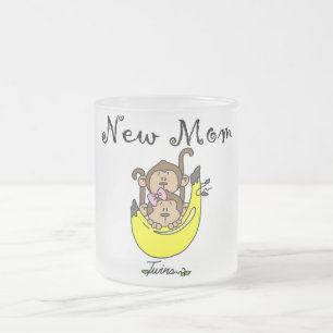 Twin Boy and Girl New mamma Tshirts Frostad Glasmugg