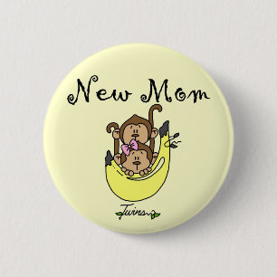 Twin Boy and Girl New mamma Tshirts Knapp