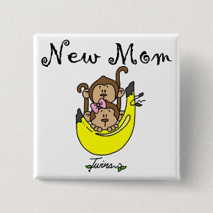Twin Boy and Girl New mamma Tshirts Knapp