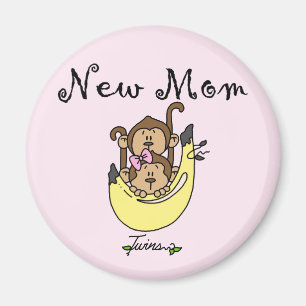 Twin Boy and Girl New mamma Tshirts Magnet