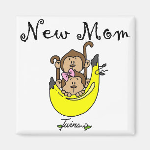 Twin Boy and Girl New mamma Tshirts Magnet