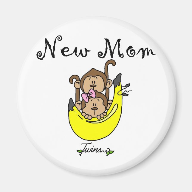 Twin Boy and Girl New mamma Tshirts Magnet (Framsidan)