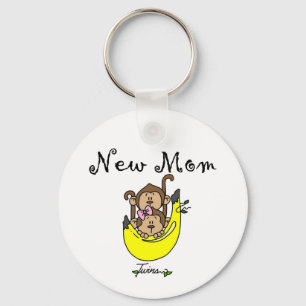 Twin Boy and Girl New mamma Tshirts Nyckelring