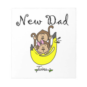 Twin Boy and Girl New Pappa Gifts Anteckningsblock