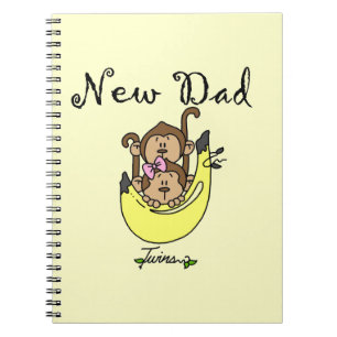 Twin Boy and Girl New Pappa Gifts Anteckningsbok