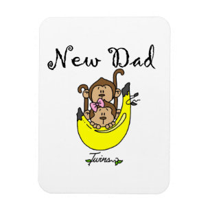 Twin Boy and Girl New Pappa Gifts Magnet