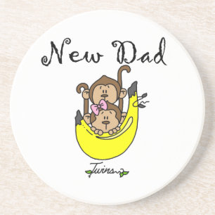 Twin Boy and Girl New Pappa Gifts Underlägg