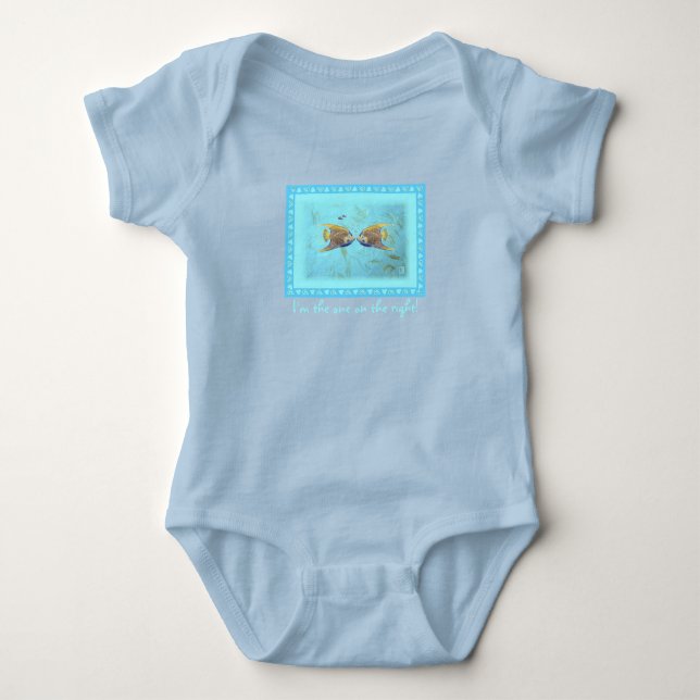 Twin Boy Angelfish Baby Bodykostym T Shirt (Framsida)