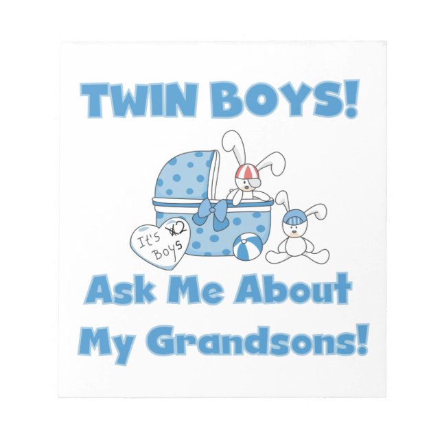 Twin Boy Grandsons Gifts Anteckningsblock (Framsida)