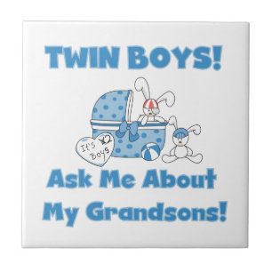 Twin Boy Grandsons Gifts Kakelplatta