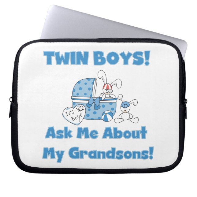 Twin Boy Grandsons Gifts Laptop Sleeve (Framsidan)