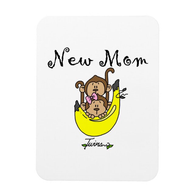 Twin Boy och GIrl New Mamma Gifts Magnet (Vertikal)