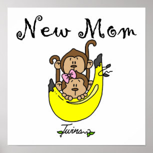 Twin Boy och GIrl New Mamma Gifts Poster