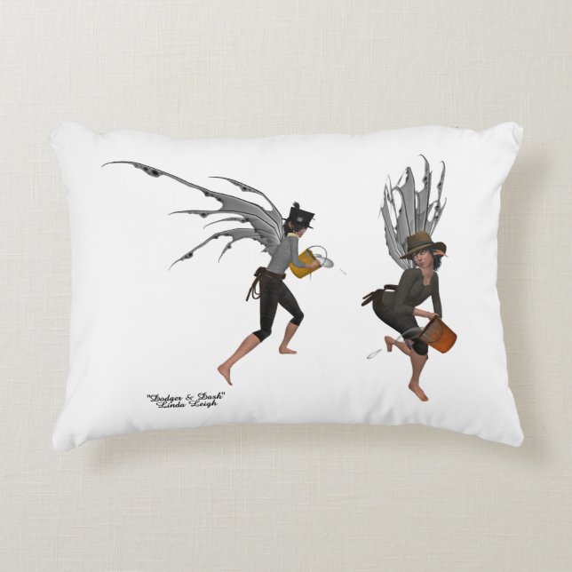 Twin Boy Rain Älvor Dekorativ kudde (Framsidan)
