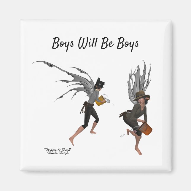 Twin Boy Rain Älvors Magnet (Framsidan)