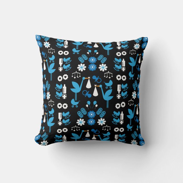 Twin Boy Stalk Delivery Blue Kudde (Framsida)