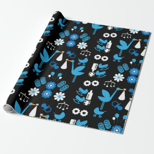 Twin Boy Stalk Delivery Blue Presentpapper