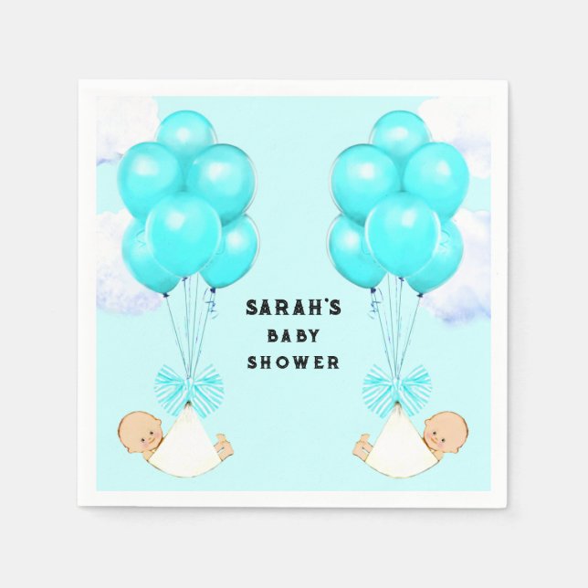 Twin Boys Baby Shower Napkins Pappersservett (Framsidan)