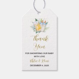 Twin Boys Baby Shower Tack för Märkrn Presentetikett