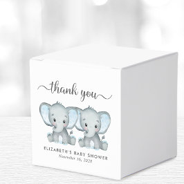 Twin Boys Elephants Baby Shower Tack Presentaskar
