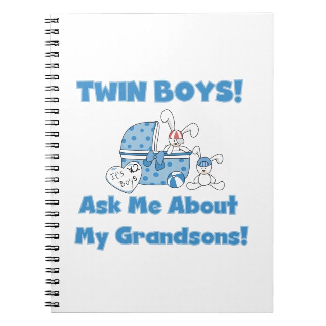Twin Boys Grandsons Gifts Anteckningsbok (Framsidan)