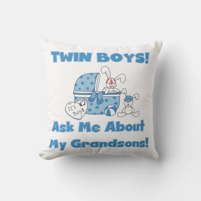 Twin Boys Grandsons Gifts Kudde (Framsida)