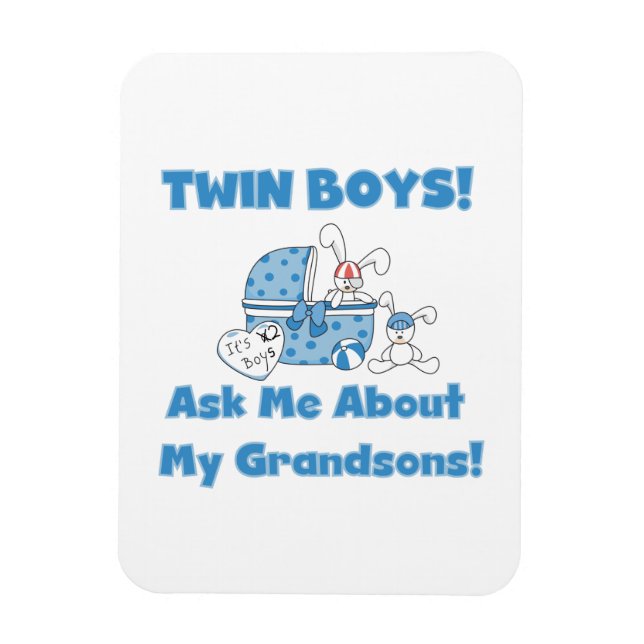 Twin Boys Grandsons Gifts Magnet (Vertikal)