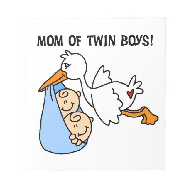 Twin Boys Mamma Stork Gifts Anteckningsblock (Framsida)