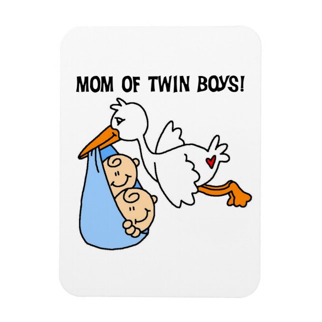 Twin Boys Mamma Stork Gifts Magnet (Vertikal)