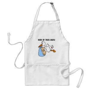 Twin Boys Mamma-Stork Tshirts och Gifts Förkläde