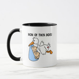 Twin Boys Mamma-Stork Tshirts och Gifts Mugg