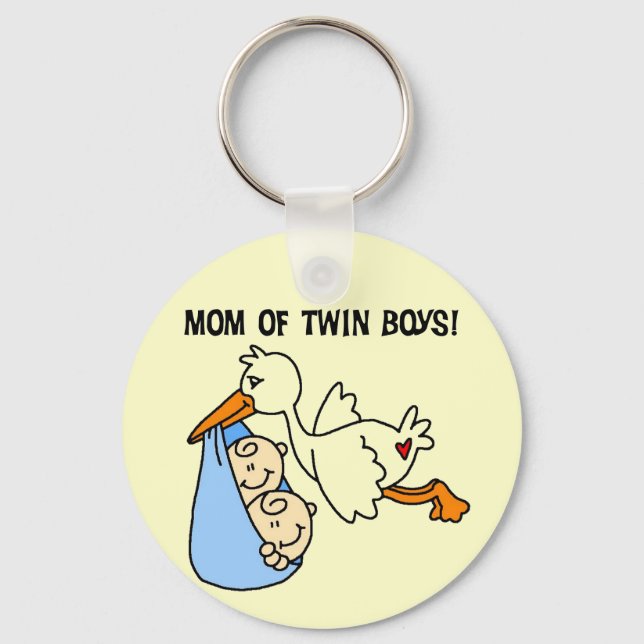 Twin Boys Mamma-Stork Tshirts och Gifts Nyckelring (Framsida)