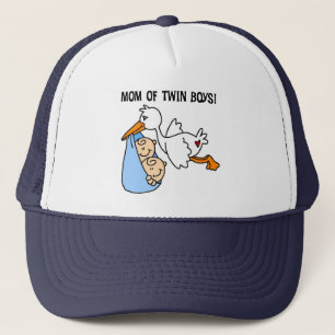 Twin Boys Mamma-Stork Tshirts och Gifts Truckerkeps