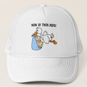 Twin Boys Mamma-Stork Tshirts och Gifts Truckerkeps