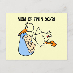 Twin Boys Mamma-Stork Tshirts och Gifts Vykort
