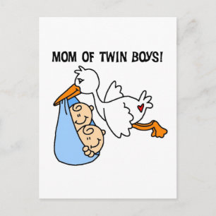 Twin Boys Mamma-Stork Tshirts och Gifts Vykort