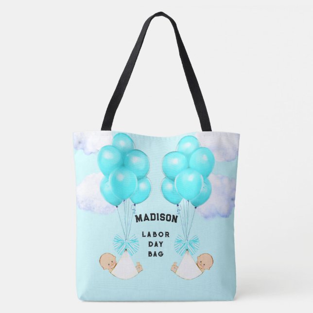 Twin Boys Mamma-to-be Tote Bag Tygkasse (Baksida)