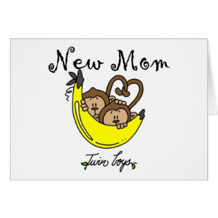 Twin Boys New Mamma Tshirts och Gifts Hälsningskort