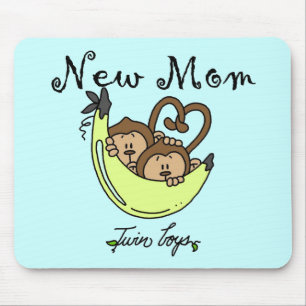 Twin Boys New Mamma Tshirts och Gifts Musmatta