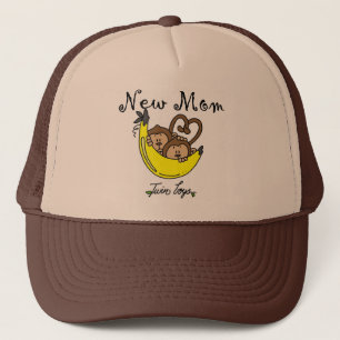 Twin Boys New Mamma Tshirts och Gifts Truckerkeps