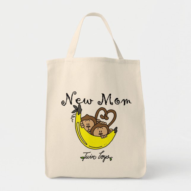Twin Boys New Mamma Tshirts och Gifts Tygkasse (Framsidan)